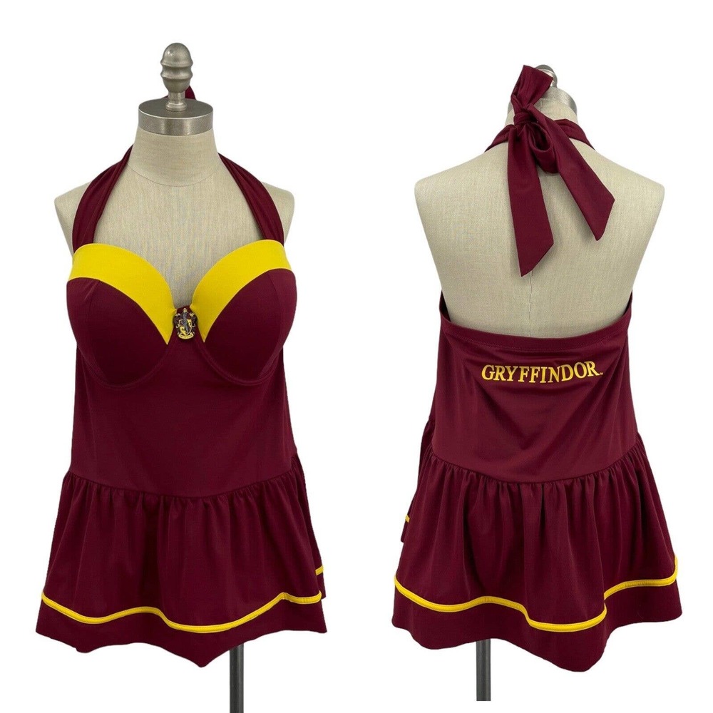Harry Potter Gryffindor One Piece Swimsuit Red Burgundy Yellow Size 3X Hot Topic
